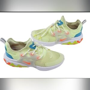 Nike react Presto Gs Barely Volt Crimson Hyper BQ4002-700 7Y/ Womens Sz.8.5